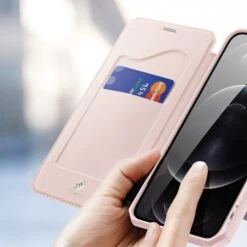 Etui De Protection Renforcé IPhone 12 Pro Max Avec Coque Silicone Intégrée Et Rangement Carte - Rose -All For Phone Magasin etui iphone 12 pro max frac3468 2