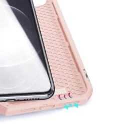 Etui De Protection Renforcé IPhone 12 Pro Max Avec Coque Silicone Intégrée Et Rangement Carte - Rose -All For Phone Magasin etui iphone 12 pro max frac3468 6