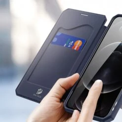 Etui De Protection Renforcé IPhone 12 Pro Max Avec Coque Silicone Intégrée Et Rangement Carte - Bleu Foncé -All For Phone Magasin etui iphone 12 pro max frac3469 2