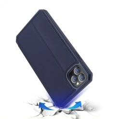 Etui De Protection Renforcé IPhone 12 Pro Max Avec Coque Silicone Intégrée Et Rangement Carte - Bleu Foncé -All For Phone Magasin etui iphone 12 pro max frac3469 3