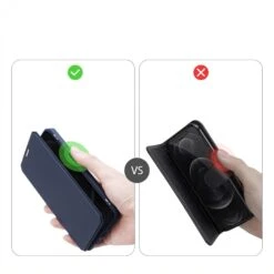 Etui De Protection Renforcé IPhone 12 Pro Max Avec Coque Silicone Intégrée Et Rangement Carte - Bleu Foncé -All For Phone Magasin etui iphone 12 pro max frac3469 7