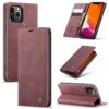 Etui Portefeuille IPhone 12 Pro Max Simili Cuir Avec Rangement Carte CASEME - Bordeau
