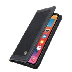 Etui Portefeuille IPhone 12 Pro Max Style Jeans Avec Rangement Carte Et Coque Silicone Intégrée - Noir -All For Phone Magasin etui iphone 12 pro max frac3531 7