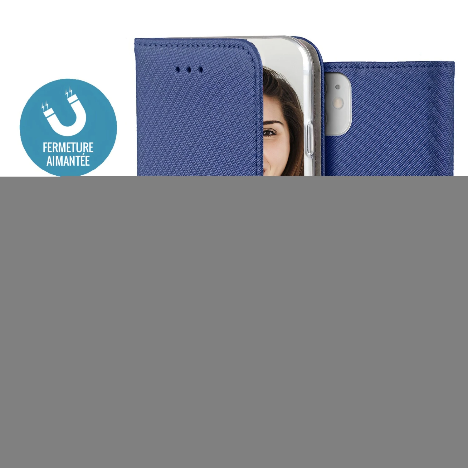 Etui Portefeuille IPhone 15 Magnétique Bleu - Jaym 5 Etui Portefeuille IPhone 15 Magnétique Bleu - Jaym – Image 3