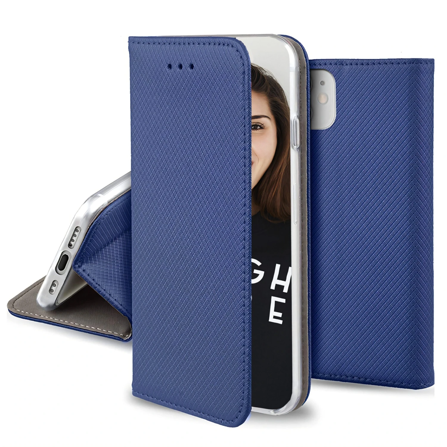 Etui Portefeuille IPhone 15 Plus Magnétique Bleu - Jaym 3 Etui Portefeuille IPhone 15 Plus Magnétique Bleu - Jaym