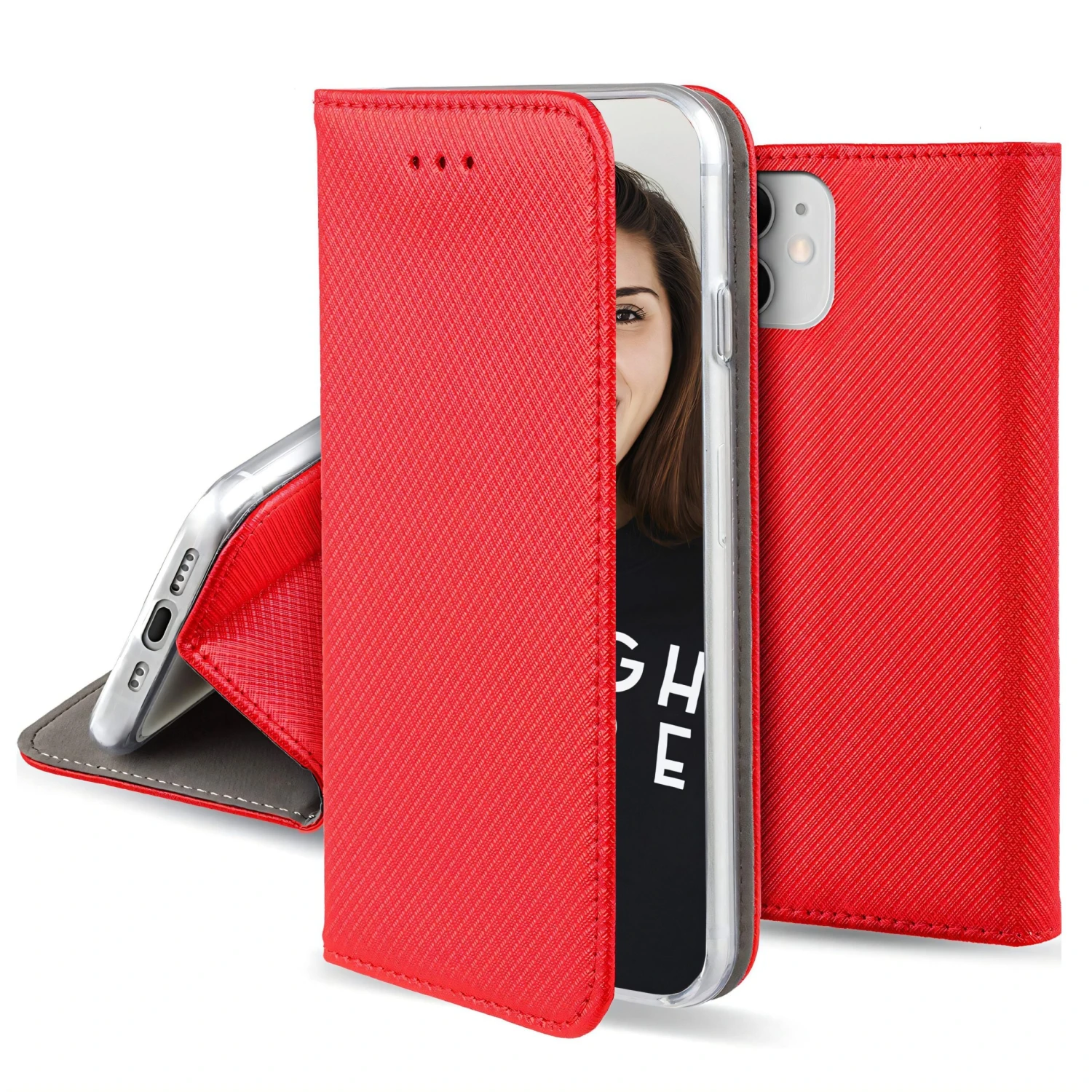 Etui Portefeuille IPhone 15 Magnétique Rouge - Jaym 3 Etui Portefeuille IPhone 15 Magnétique Rouge - Jaym