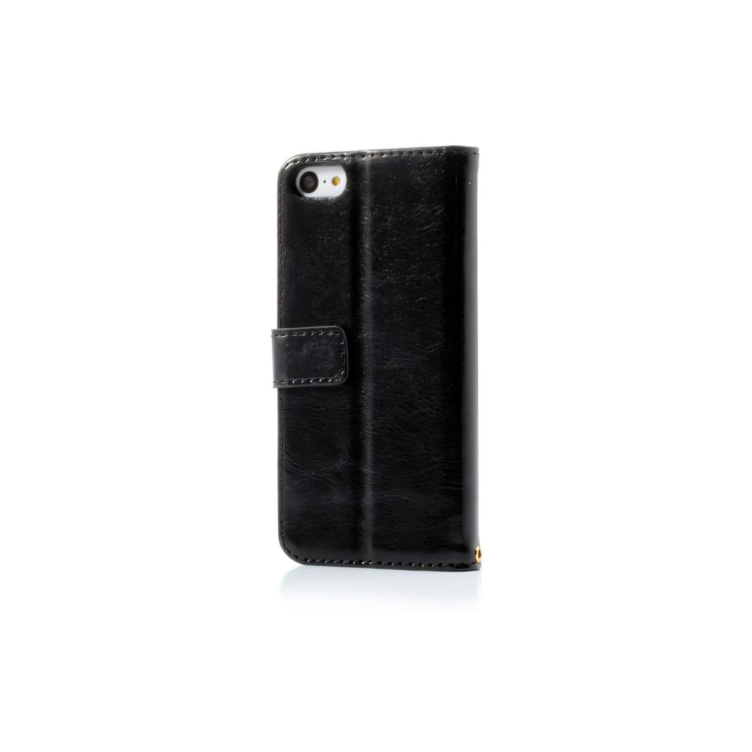 Etui IPhone 5C Portefeuille Cuir Noir 5 Etui IPhone 5C Portefeuille Cuir Noir – Image 3