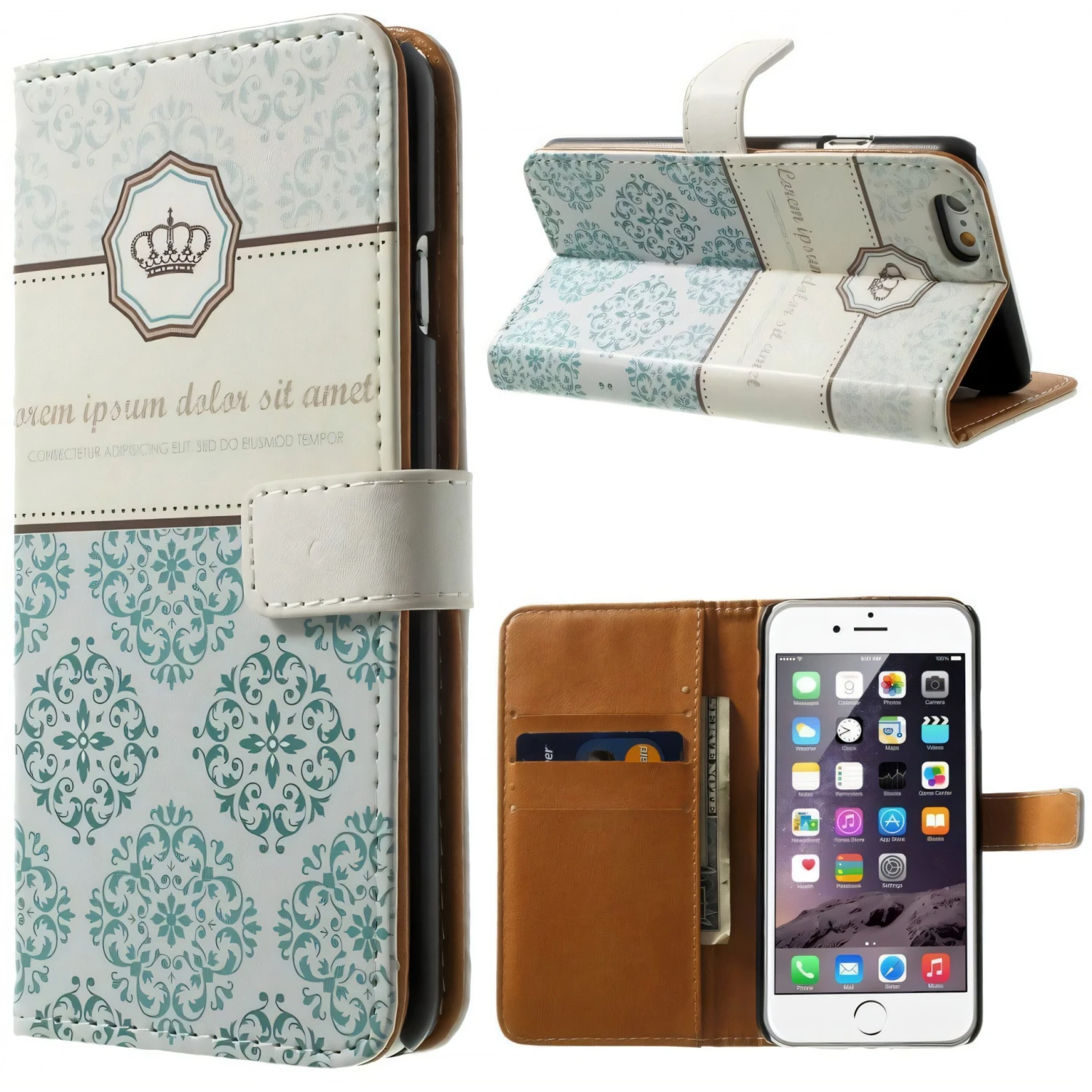 Etui IPhone 6s IPhone 6 Portefeuille Crown 3 Etui IPhone 6s IPhone 6 Portefeuille Crown