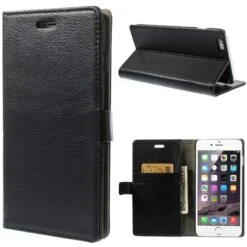 Etui IPhone 6 Plus Portefeuille - Simili Cuir Noir