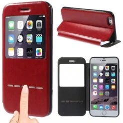 Etui IPhone 6 Plus Crazy Horse Slide Rouge