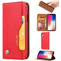 Etui Portefeuille IPhone XR Rouge