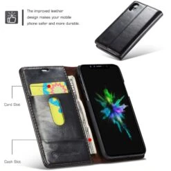Etui IPhone XR Aspect Cuir Caseme Noir -All For Phone Magasin etui iphone xr frac2130 15