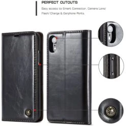 Etui IPhone XR Aspect Cuir Caseme Noir -All For Phone Magasin etui iphone xr frac2130 18