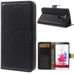 Etui LG G3 Simili Cuir Portefeuille Magnetic Noir
