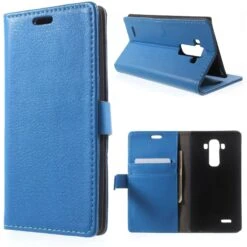 Etui LG G4 Simili Cuir Litchi Bleu