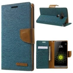Etui Portefeuille LG G5 Avec Rangements Cartes - MERCURY Vert