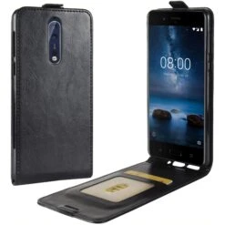 Etui Nokia 8 Vertical Simili Cuir Noir