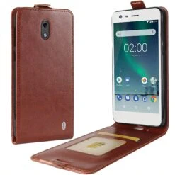 Etui Nokia 2 Style Cuir Vertical Marron