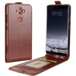 Etui Vertical Nokia 8 Aspect Cuir Crazy Horse Marron
