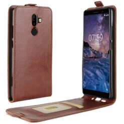 Etui Vertical Nokia 7 Plus Simili Cuir Marron