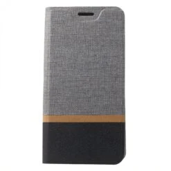 Etui Portefeuille Nokia 8 Aspect Tissus Gris