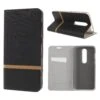 Etui Portefeuille Nokia 6.1 Plus Et X6 2018 Aspect Tissus Noir