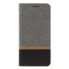 Etui Portefeuille Nokia 6.1 Plus Et X6 2018 Aspect Tissus Gris