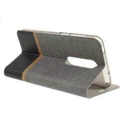 Etui Portefeuille Nokia 6.1 Plus Et X6 2018 Aspect Tissus Gris -All For Phone Magasin etui nokia frac3157 4