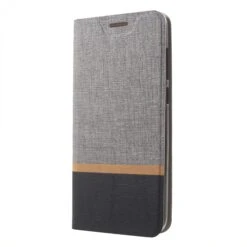 Etui Portefeuille Nokia 5.1 Avec Rangement Cartes Aspect Tissus Gris -All For Phone Magasin etui nokia frac3165 2