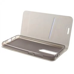 Etui Portefeuille Nokia 5.1 Avec Rangement Cartes Aspect Tissus Gris -All For Phone Magasin etui nokia frac3165 4