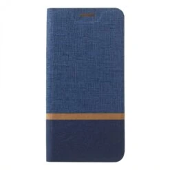 Etui Portefeuille Nokia 5.1 Avec Rangement Cartes Aspect Tissus Bleu