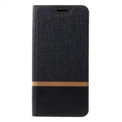 Etui Portefeuille Nokia 7.1 Avec Rangement Cartes Aspect Tissus Noir -All For Phone Magasin etui nokia frac3177 2