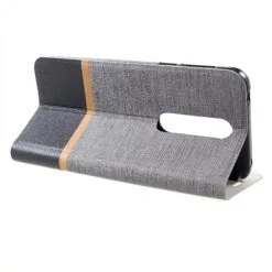 Etui Portefeuille Nokia 7.1 Avec Rangement Cartes Aspect Tissus Gris -All For Phone Magasin etui nokia frac3178 3
