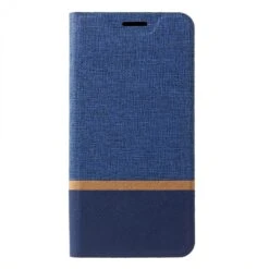 Etui Portefeuille Nokia 7.1 Avec Rangement Cartes Aspect Tissus Bleu