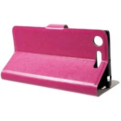 Etui Xperia XZ1 Simili Cuir Avec Insert Carte Fushia -All For Phone Magasin etui sony xperia xz1 frac1824 3