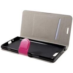 Etui Xperia XZ1 Simili Cuir Avec Insert Carte Fushia -All For Phone Magasin etui sony xperia xz1 frac1824 4