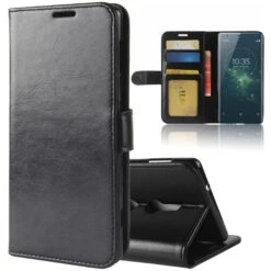 Etui Portefeuille Sony Xperia XZ2 Crazy Horse Noir -All For Phone Magasin etui sony xperia xz2 frac2427 2