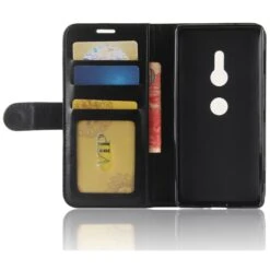 Etui Portefeuille Sony Xperia XZ2 Crazy Horse Noir -All For Phone Magasin etui sony xperia xz2 frac2427 6