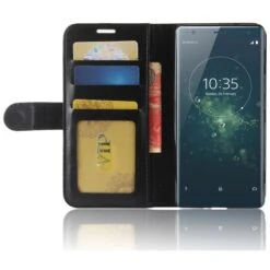 Etui Portefeuille Sony Xperia XZ2 Crazy Horse Noir -All For Phone Magasin etui sony xperia xz2 frac2427 7