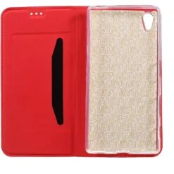 Etui Xperia Z5 Style Cuir Avec Contour Silicone Rouge -All For Phone Magasin etui sony xperia z5 frac1806 4