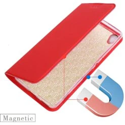 Etui Xperia Z5 Style Cuir Avec Contour Silicone Rouge -All For Phone Magasin etui sony xperia z5 frac1806 5
