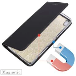 Etui Xperia Z5 Style Cuir Avec Contour Silicone Noir -All For Phone Magasin etui sony xperia z5 frac1807 5