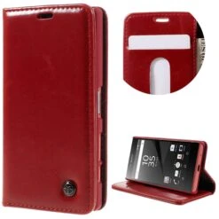 Etui Xperia Z5 Compact Style Cuir Elegant Rouge