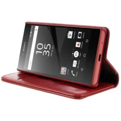 Etui Xperia Z5 Compact Style Cuir Elegant Rouge -All For Phone Magasin etui sony xperia z5 frac1815 4