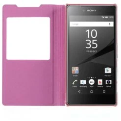 Etui Xperia Z5 Compact Avec Fenêtre Rose -All For Phone Magasin etui sony xperia z5 frac1816 4