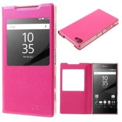 Etui Xperia Z5 Compact Avec Fenêtre Rose -All For Phone Magasin etui sony xperia z5 frac1816 9