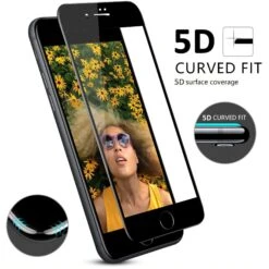 Film Verre Trempé 5D IPhone 8, 7 Et IPhone SE 2020,2022 Noir