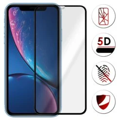 Film En Verre Trempé Iphone XR Et IPhone 11 Noir - 5D
