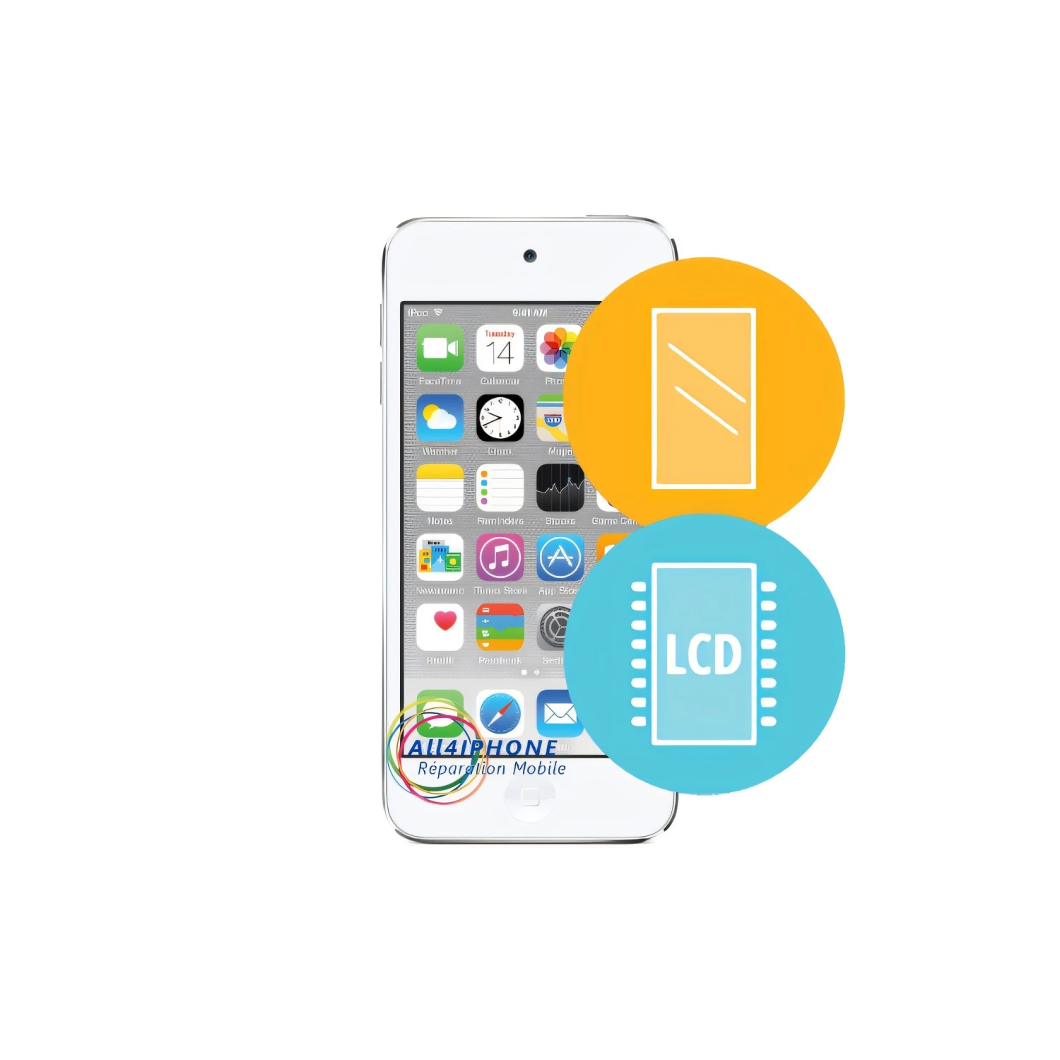 Réparation écran Ipod Touch 4 - LCD + Tactile Complet 